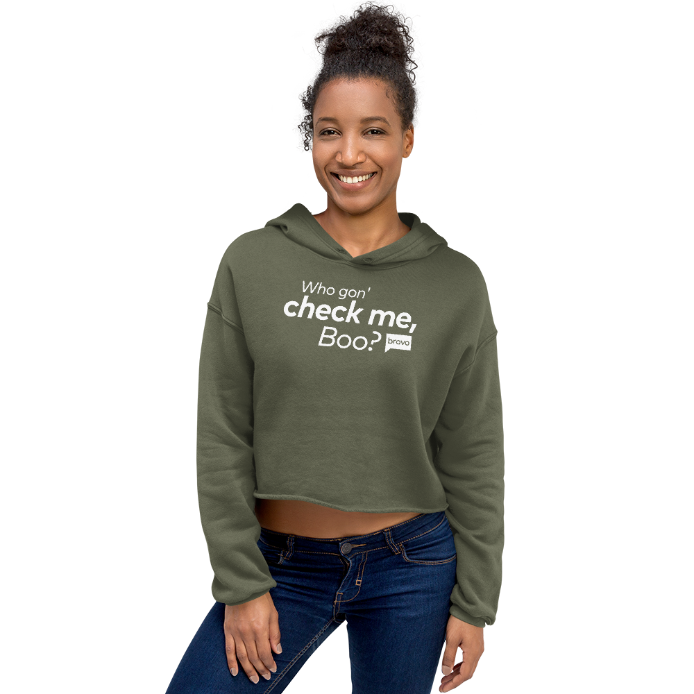 The Real Housewives of Atlanta Who Gon' Check Me, Boo? Women's Fleece Crop Hooded Sweatshirt