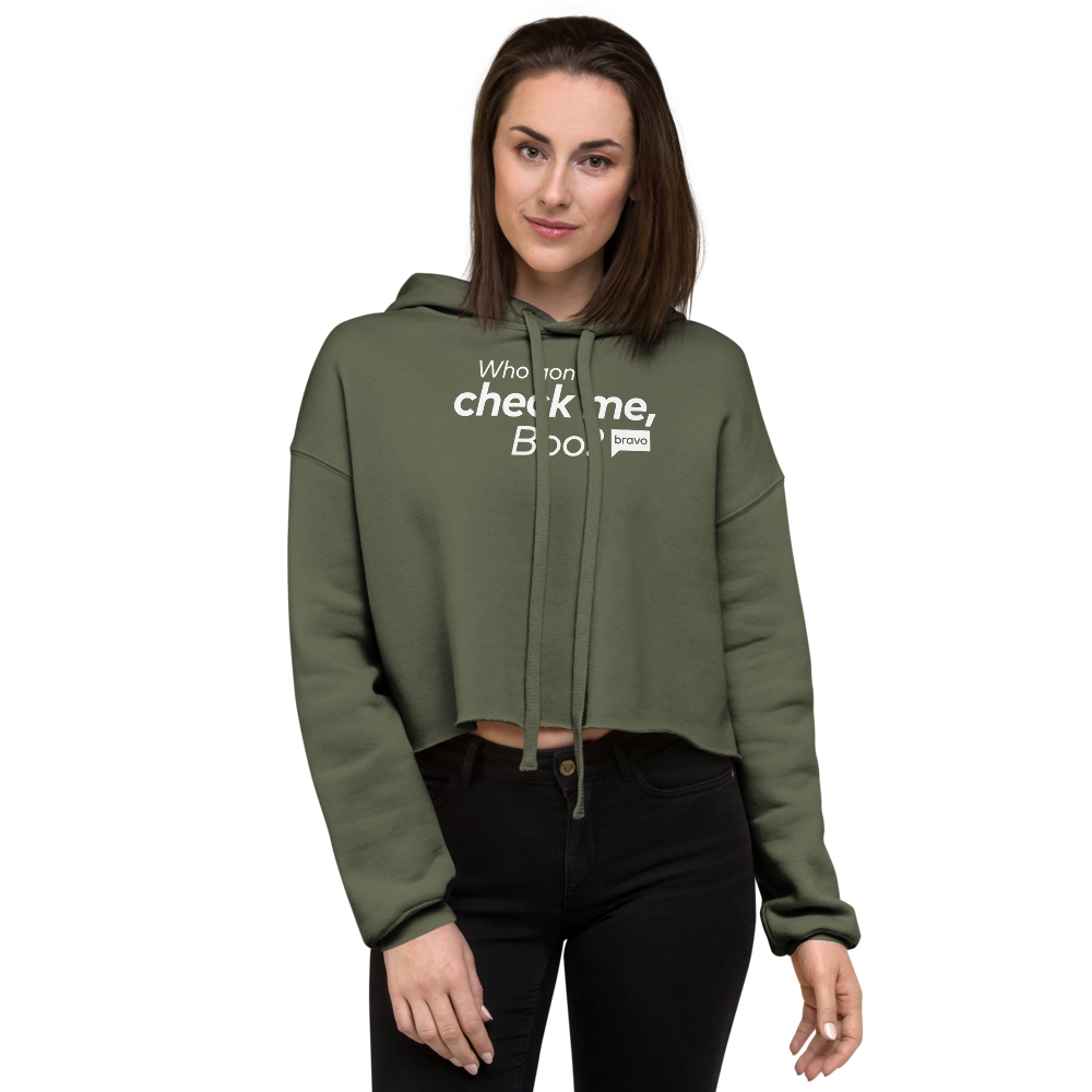 The Real Housewives of Atlanta Who Gon' Check Me, Boo? Women's Fleece Crop Hooded Sweatshirt