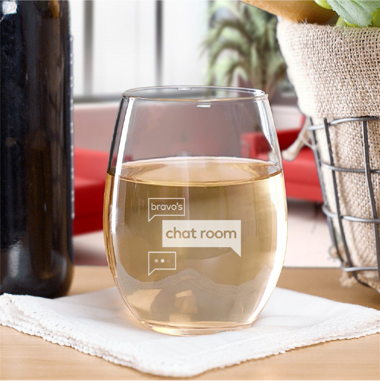 Bravo's Chat Room Laser Engraved Wine Glass - Set of 2