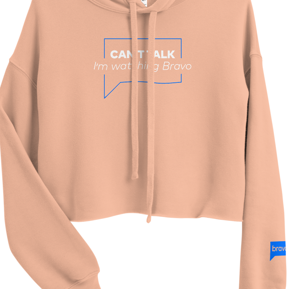 Can't Talk I'm Watching Bravo Women's Fleece Crop Hooded Sweatshirt