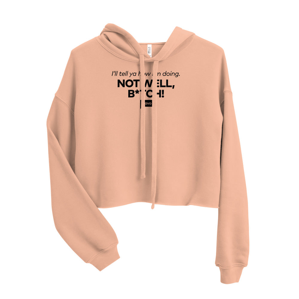 The Real Housewives of New York City How Am I Doing? Women's Fleece Crop Hooded Sweatshirt