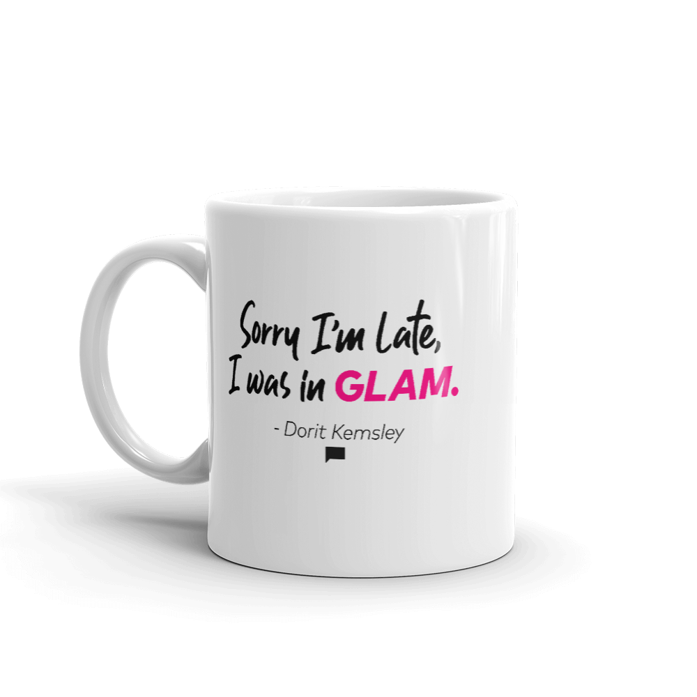 The Real Housewives of Beverly Hills Sorry I'm Late Dorit Kemsley White Mug