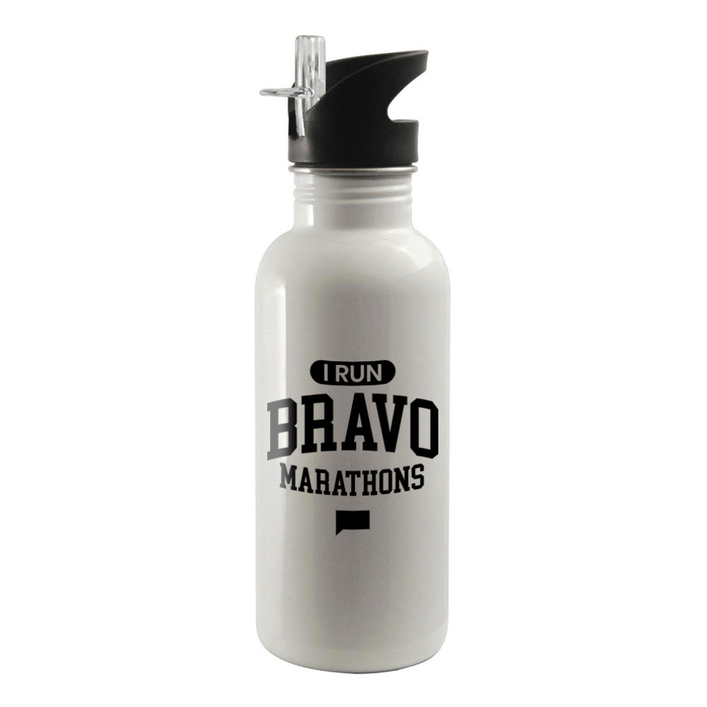 I Run Bravo Marathons 20 oz Screw Top Water Bottle with Straw