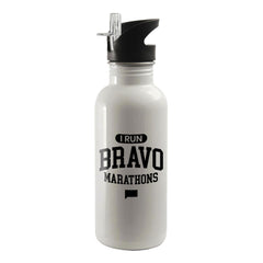 I Run Bravo Marathons 20 oz Screw Top Water Bottle with Straw