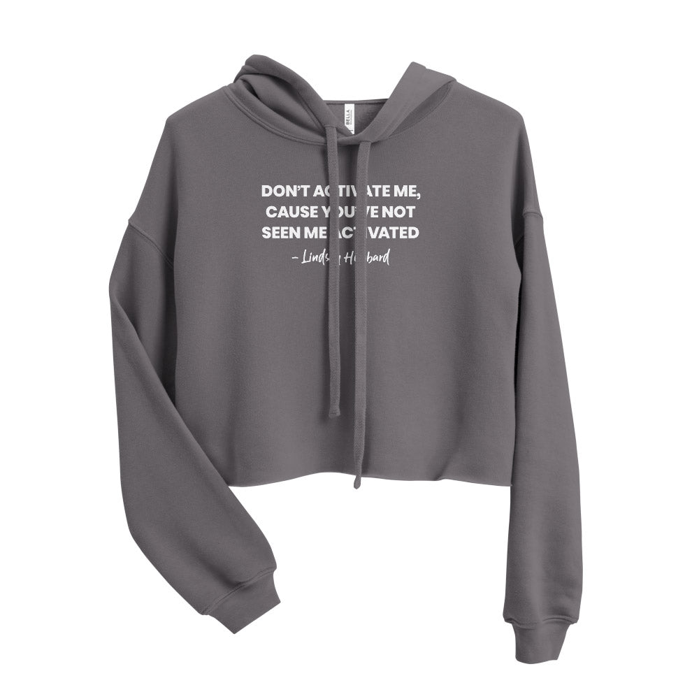 Summer House Don't Activate Me Women's Fleece Crop Hooded Sweatshirt