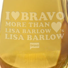 The Real Housewives of Salt Lake City I Love Bravo More Than Lisa Barlow Loves Lisa Barlow Laser Engraved Wine Glass