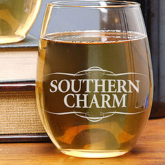 Southern Charm Logo Stemless Wine Glasses - Set of 2