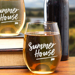 Summer House Logo Stemless Wine Glass - Set of 2