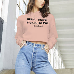 The Real Housewives of Beverly Hills Bravo, Bravo, F*cking Bravo Women's Fleece Crop Hooded Sweatshirt