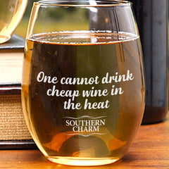 Southern Charm Cheap Wine in the Heat Stemless Wine Glasses - Set of 2