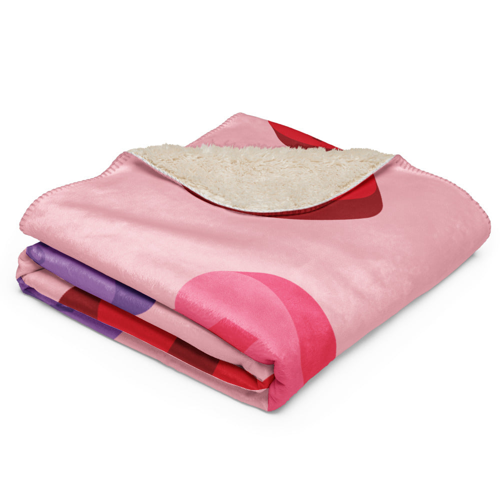 Bravo Conversation Hearts Sherpa Blanket