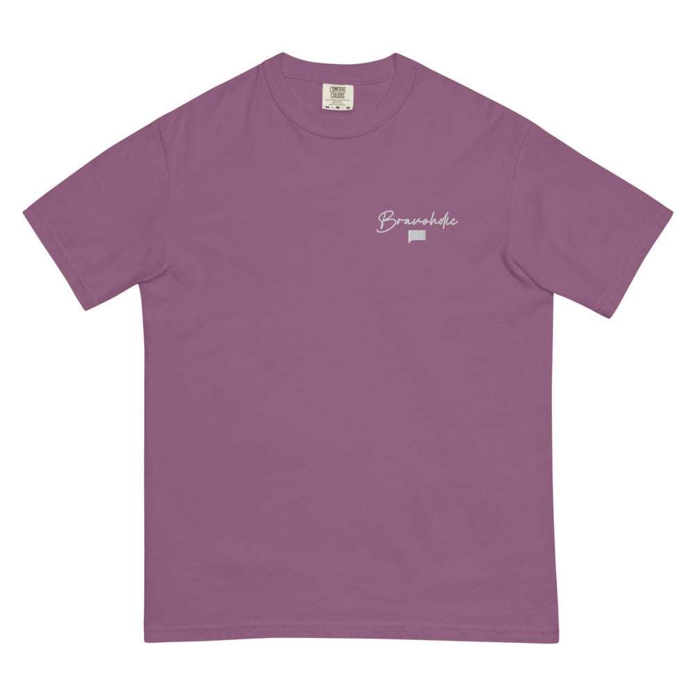 Bravoholic Script Embroidered Comfort Colors T-Shirt