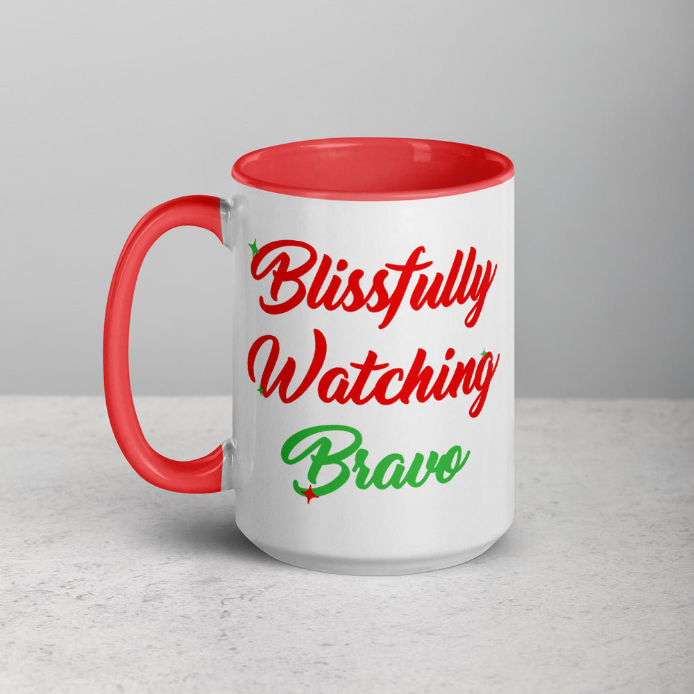 Blissfully Watching Bravo Two Tone Mug