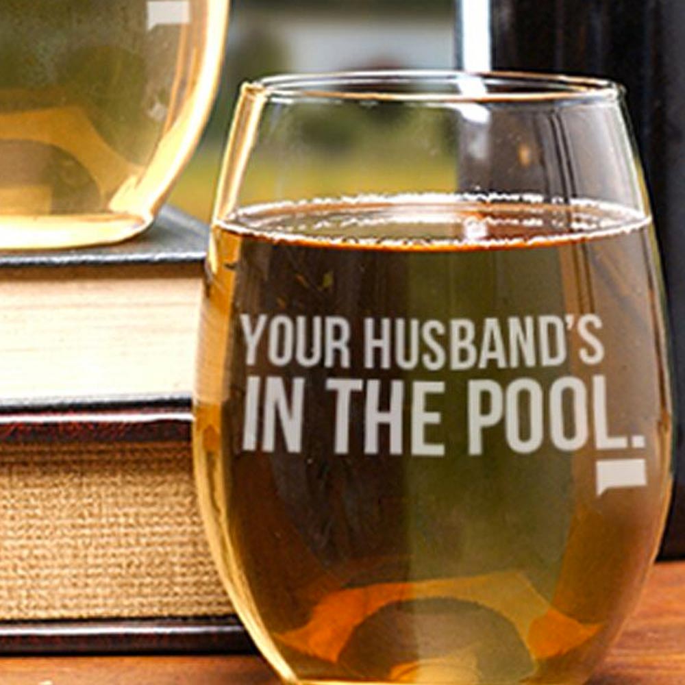 The Real Housewives of New Jersey Your Husband's in the Pool Stemless Wine Glass - Set of 2